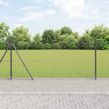 vidaXL Euro Fence with Concrete Base 10 x 1 m PVC-Coated Steel Grey 1