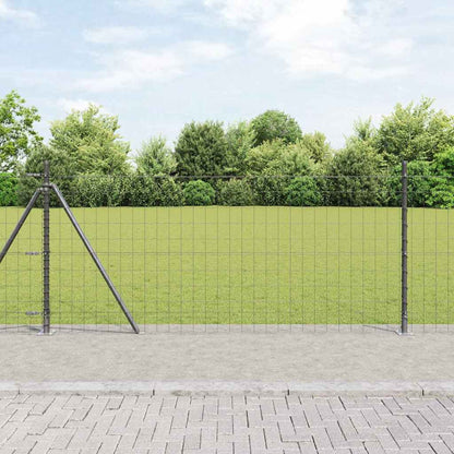 vidaXL Euro Fence with Concrete Base 10 x 1 m PVC-Coated Steel Grey 1