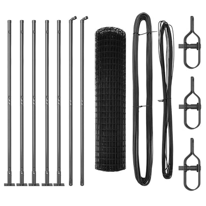 vidaXL Euro Fence with Concrete Base 10 x 1 m PVC-Coated Steel Grey 6