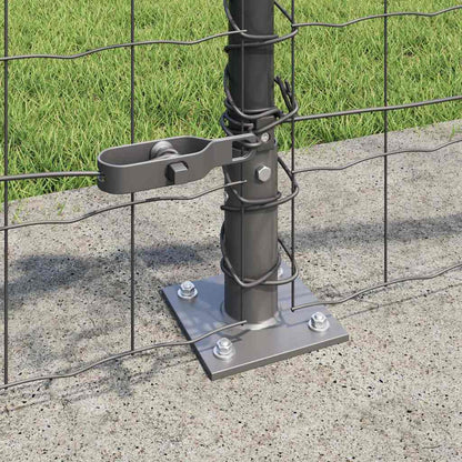 vidaXL Euro Fence with Concrete Base 25 x 0.4 m PVC-Coated Steel Grey 4