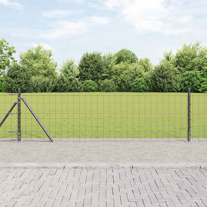 vidaXL Euro Fence with Concrete Base 25 x 0.4 m PVC-Coated Steel Grey 1
