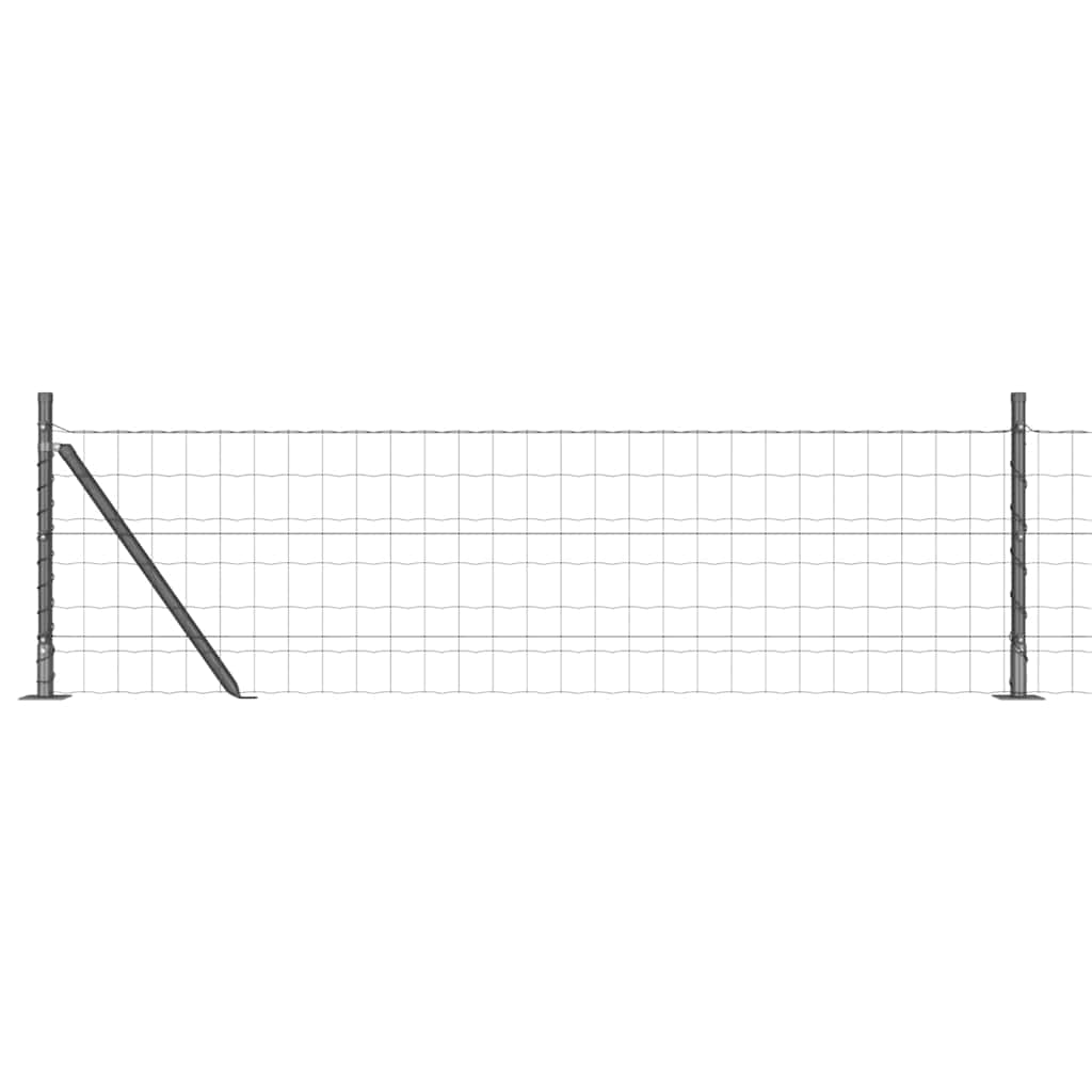 vidaXL Euro Fence with Concrete Base 25 x 0.4 m PVC-Coated Steel Grey 2