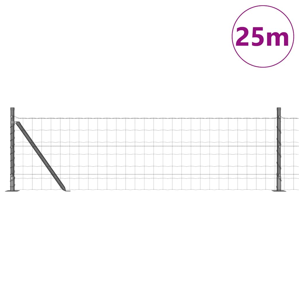 vidaXL Euro Fence with Concrete Base 25 x 0.4 m PVC-Coated Steel Grey 3