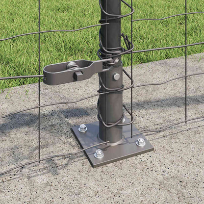 vidaXL Euro Fence with Concrete Base 25 x 0.4 m PVC-Coated Steel Grey 4
