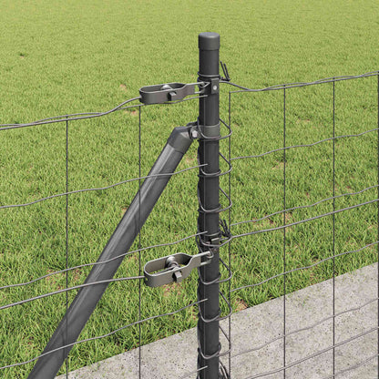 vidaXL Euro Fence with Concrete Base 25 x 0.4 m PVC-Coated Steel Grey 5