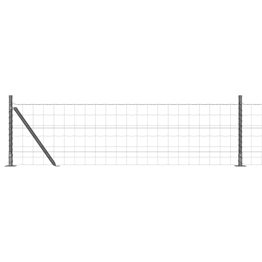 vidaXL Euro Fence with Concrete Base 25 x 0.4 m PVC-Coated Steel Grey 2