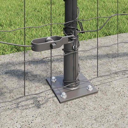 vidaXL Euro Fence with Concrete Base 10 x 1 m PVC-Coated Steel Grey 4