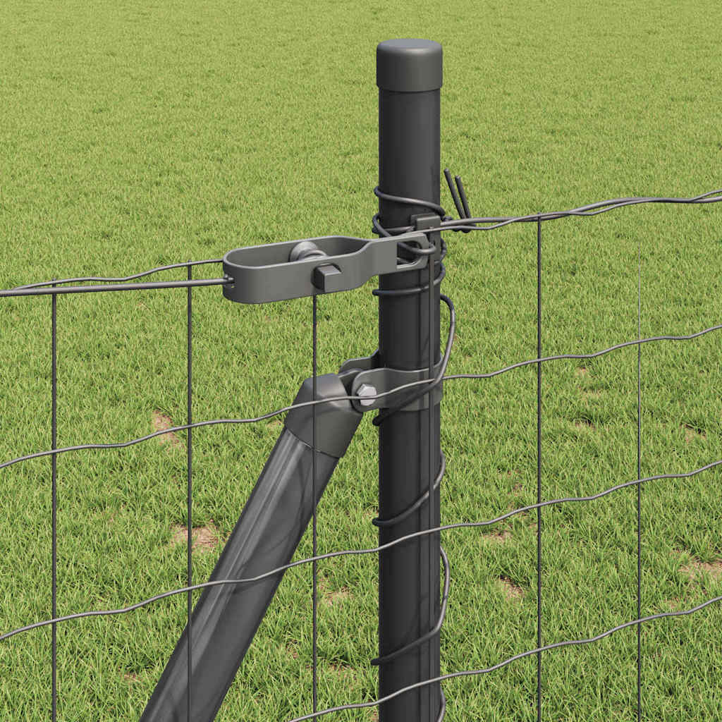 vidaXL Euro Fence with Concrete Base 10 x 1 m PVC-Coated Steel Grey 5