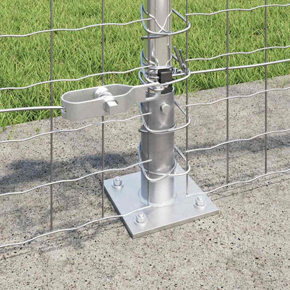 vidaXL Outdoor Euro Fence with Concrete Base 10 x 0.6 m Silver Mesh 4