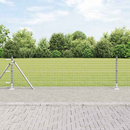 vidaXL Outdoor Euro Fence with Concrete Base 10 x 0.6 m Silver Mesh 1