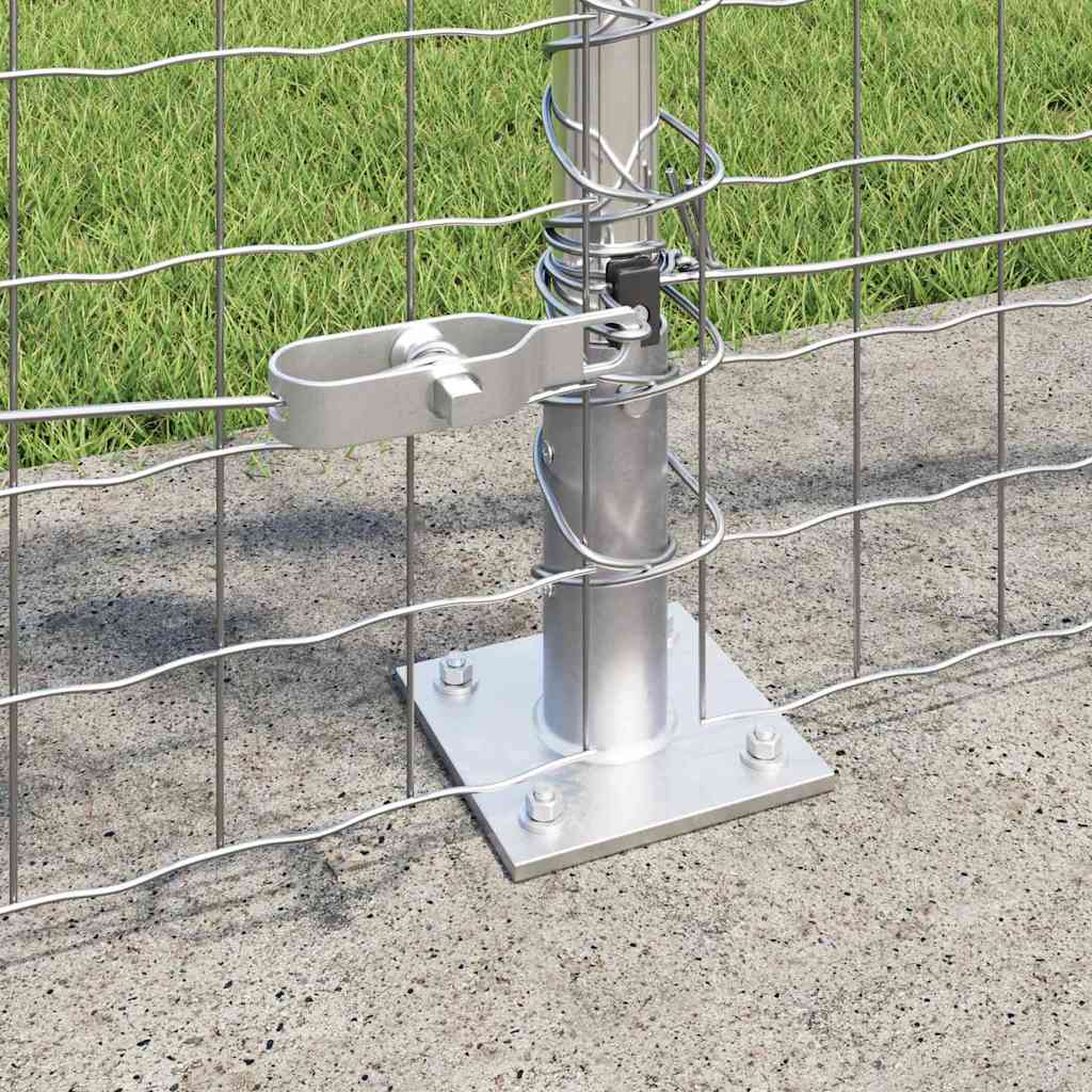 vidaXL Outdoor Euro Fence with Concrete Base 10 x 0.8 m Silver Mesh 4