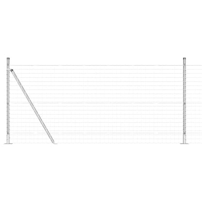 vidaXL Outdoor Euro Fence with Concrete Base 10 x 0.8 m Silver Mesh 2