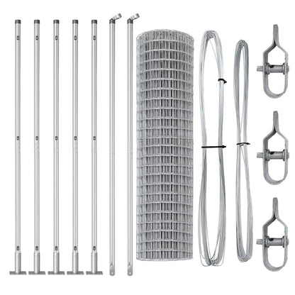 vidaXL Outdoor Euro Fence with Concrete Base 10 x 0.8 m Silver Mesh 6