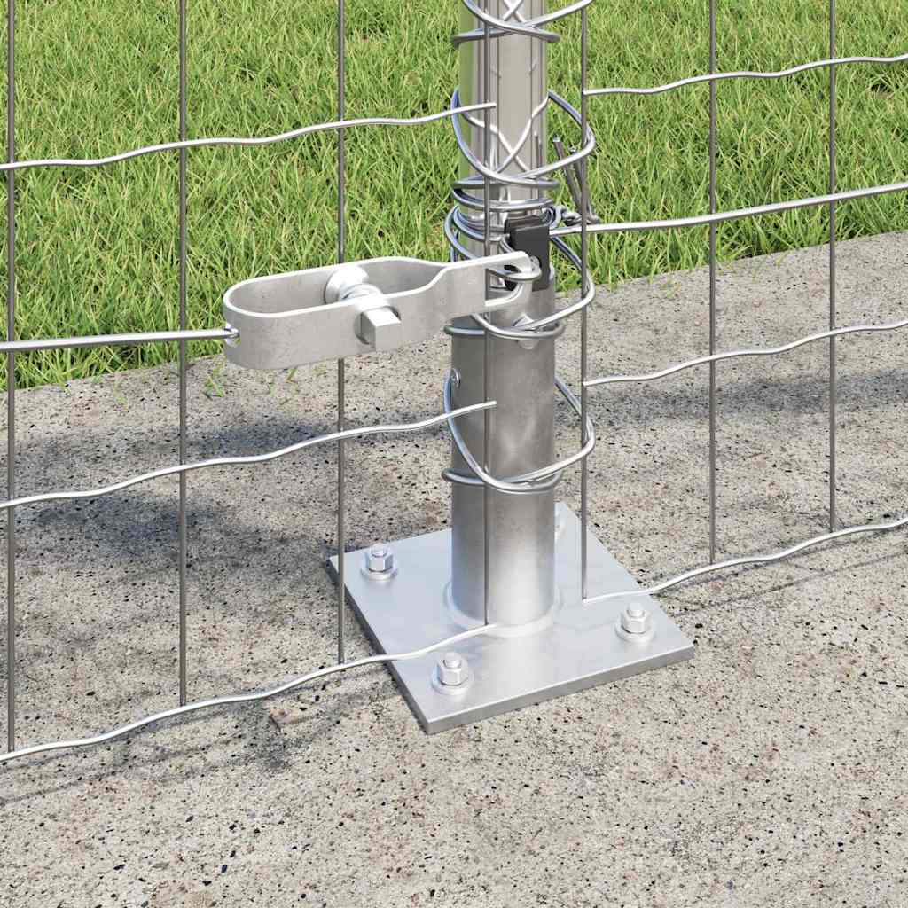 vidaXL Outdoor Euro Fence with Concrete Base 10 x 0.8 m Silver Mesh 4