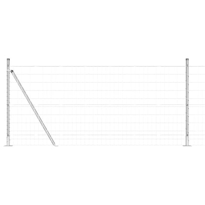 vidaXL Outdoor Euro Fence with Concrete Base 10 x 0.8 m Silver Mesh 2
