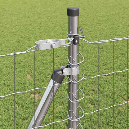 vidaXL Outdoor Euro Fence with Concrete Base 10 x 1 m Galvanised Steel 5