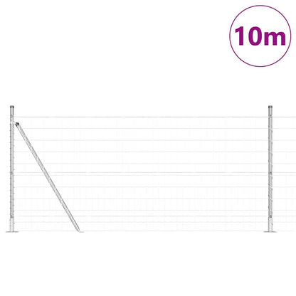vidaXL Outdoor Euro Fence with Concrete Base 10 x 1 m Galvanised Steel 3