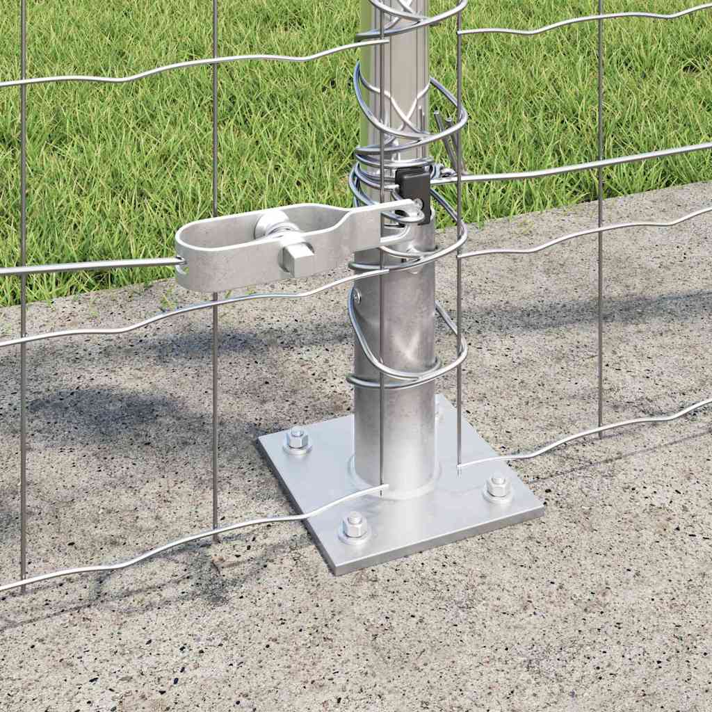 vidaXL Outdoor Euro Fence with Concrete Base 10 x 1 m Galvanised Steel 4