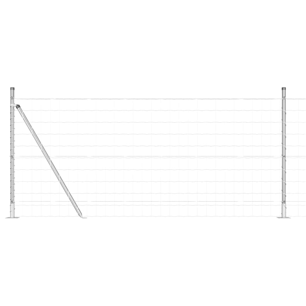 vidaXL Outdoor Euro Fence with Concrete Base 10 x 1 m Galvanised Steel 2