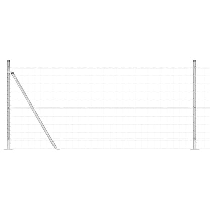 vidaXL Outdoor Euro Fence with Concrete Base 10 x 1 m Galvanised Steel 2