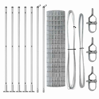 vidaXL Outdoor Euro Fence with Concrete Base 10 x 1 m Galvanised Steel 6