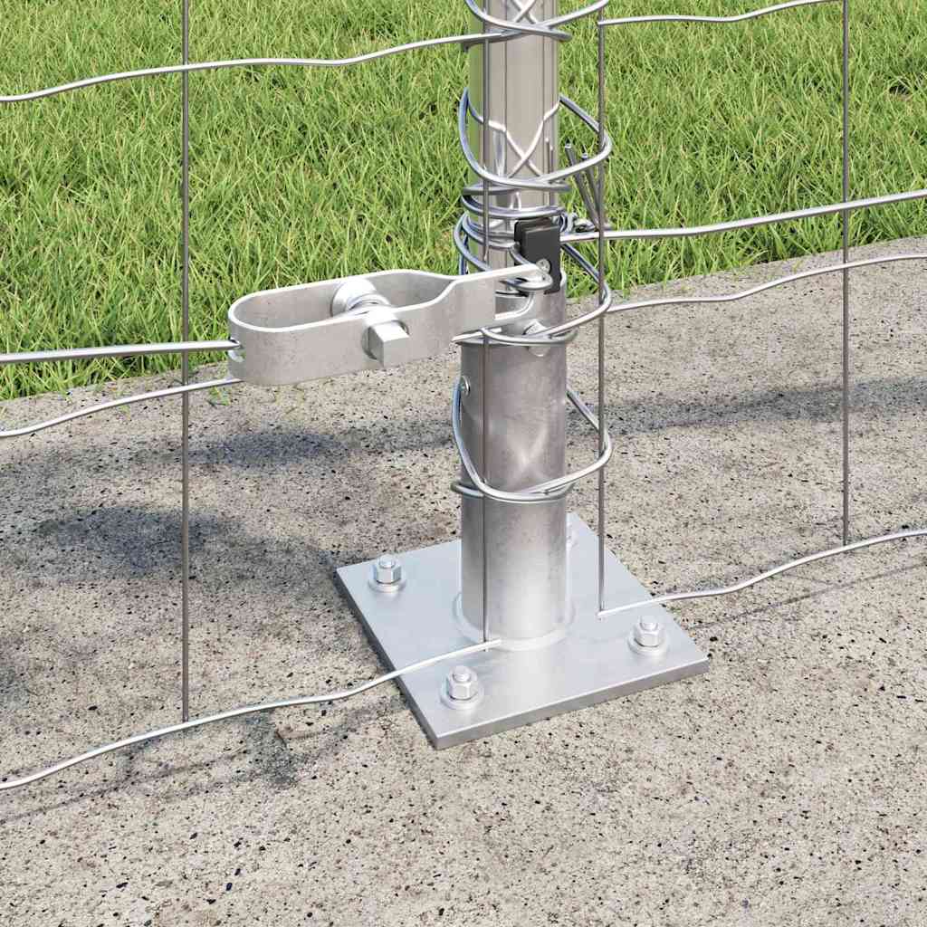 vidaXL Outdoor Euro Fence with Concrete Base 10 x 1 m Galvanised Steel 4