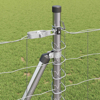 vidaXL Outdoor Euro Fence with Concrete Base 10 x 1 m Galvanised Steel 5