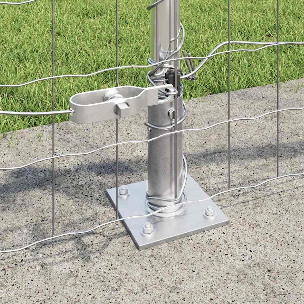 vidaXL Outdoor Euro Fence with Concrete Base 10 x 0.6 m Silver Mesh 4