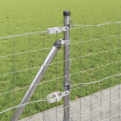 vidaXL Outdoor Euro Fence with Concrete Base 10 x 0.6 m Silver Mesh 5
