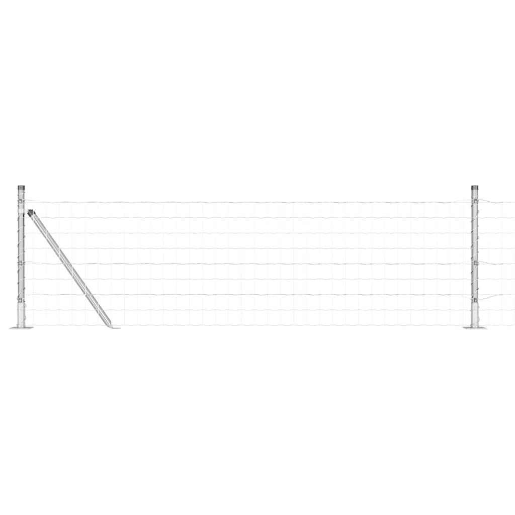 vidaXL Outdoor Euro Fence with Concrete Base 10 x 0.6 m Silver Mesh 2