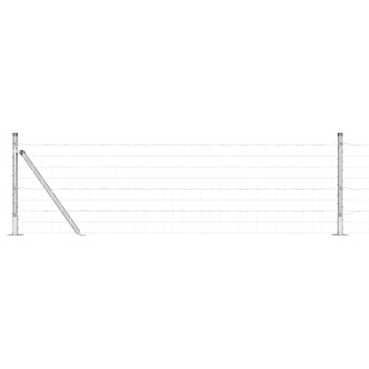 vidaXL Outdoor Euro Fence with Concrete Base 10 x 0.6 m Silver Mesh 2