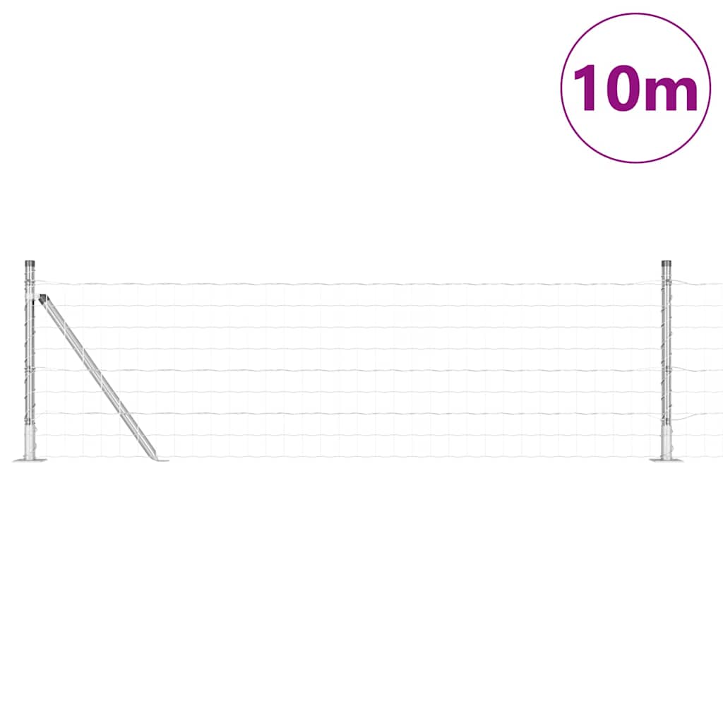 vidaXL Outdoor Euro Fence with Concrete Base 10 x 0.6 m Silver Mesh 3