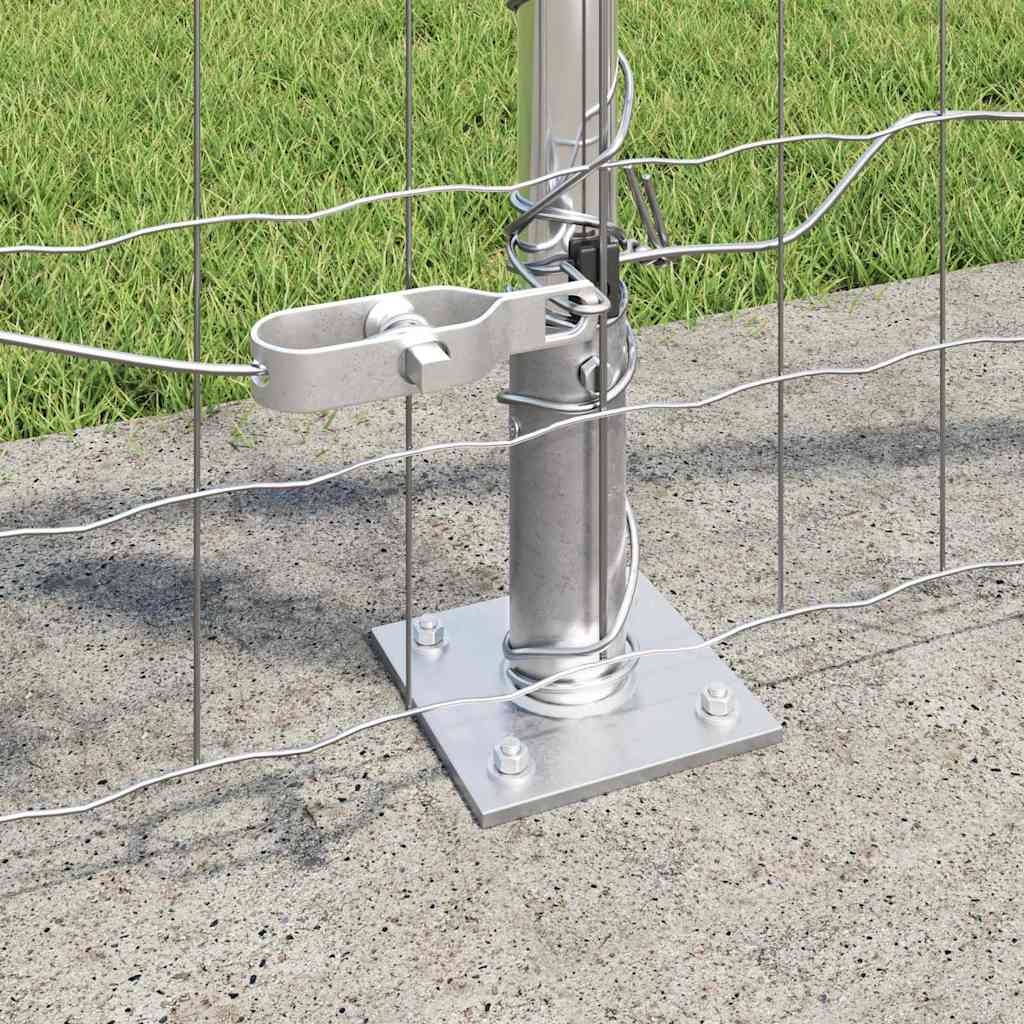 vidaXL Outdoor Euro Fence with Concrete Base 10 x 1 m Galvanised Steel 4
