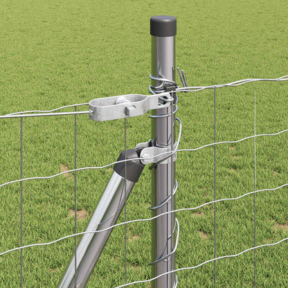vidaXL Outdoor Euro Fence with Concrete Base 10 x 1 m Galvanised Steel 5