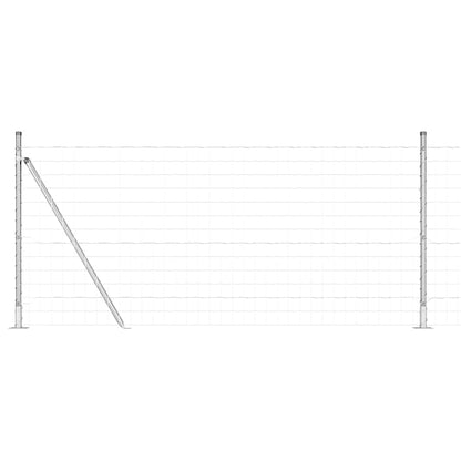 vidaXL Outdoor Euro Fence with Concrete Base 10 x 1 m Galvanised Steel 2