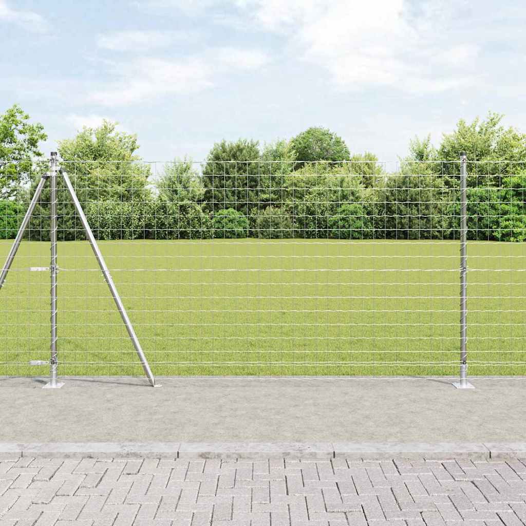 vidaXL Euro Fence with Concrete Base 10 x 1.2 m Mesh Concrete Base Fix Galvanised Steel mesh Size 76 x 64 mm mesh