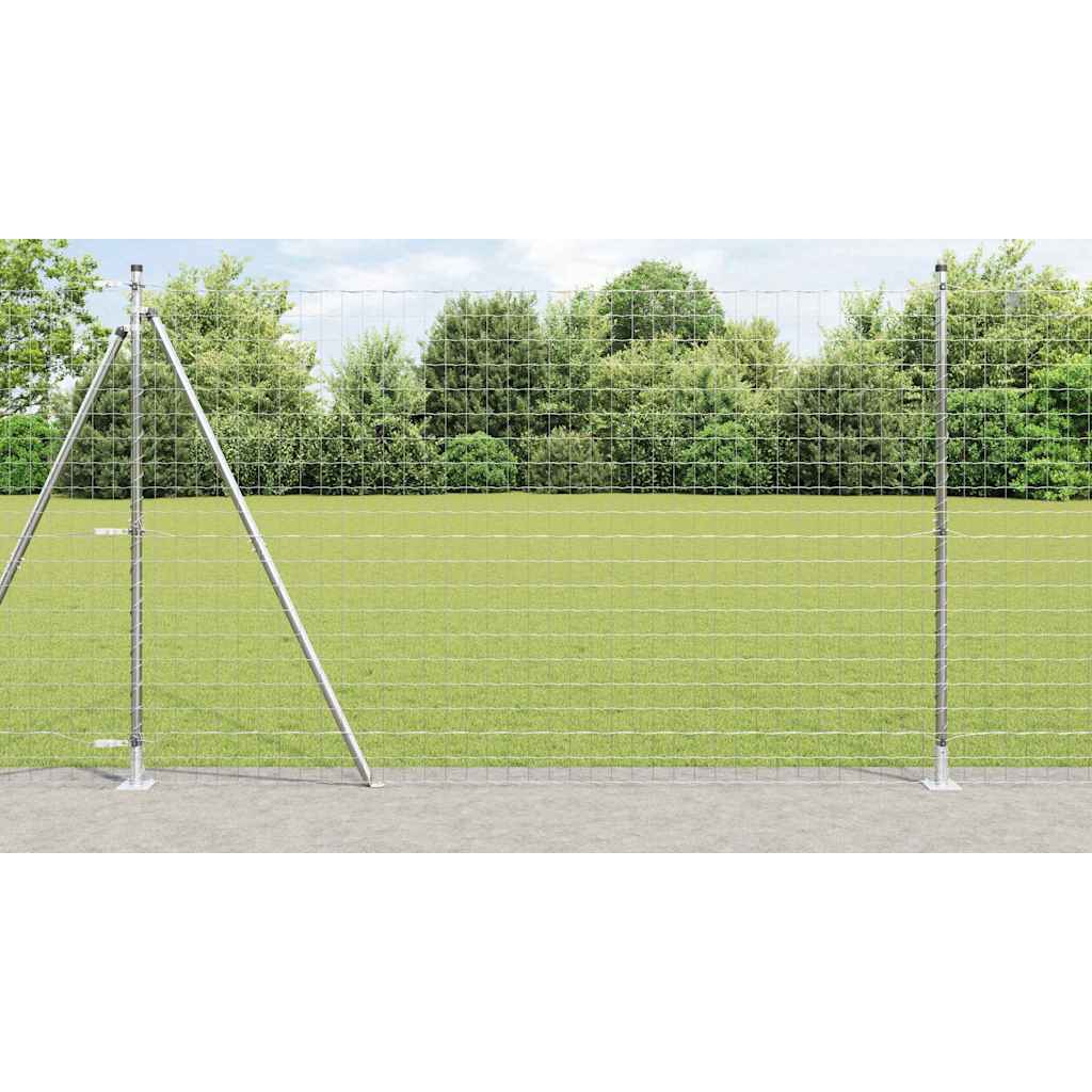 vidaXL Euro Fence with Concrete Base 10 x 1.2 m Mesh Concrete Base Fix Galvanised Steel mesh Size 76 x 64 mm mesh
