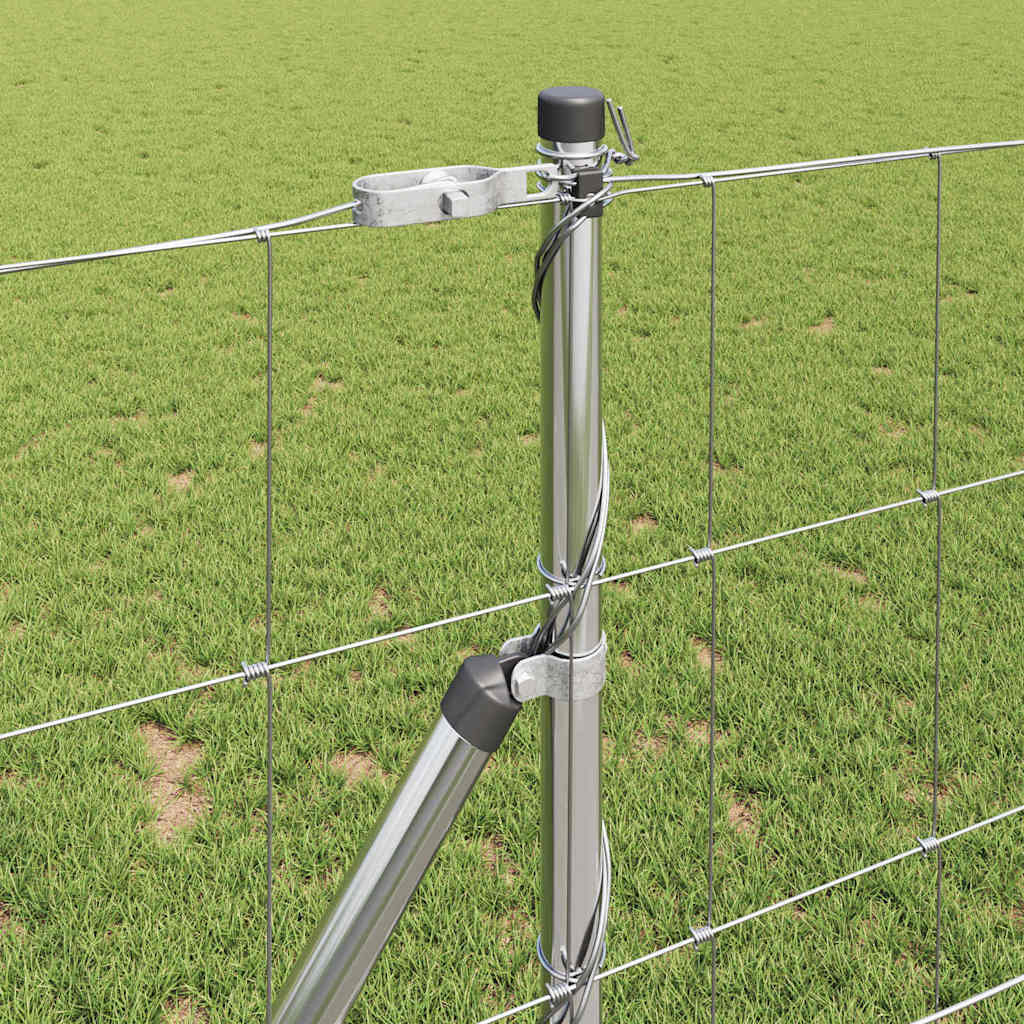 vidaXL Ground Fix Welded Wire Fence 25 x 1 m Galvanised Steel Silver 4