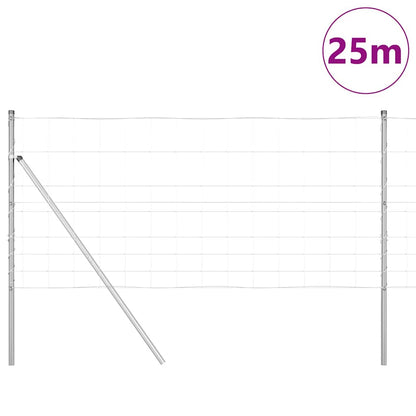 vidaXL Ground Fix Welded Wire Fence 25 x 1 m Galvanised Steel Silver 3
