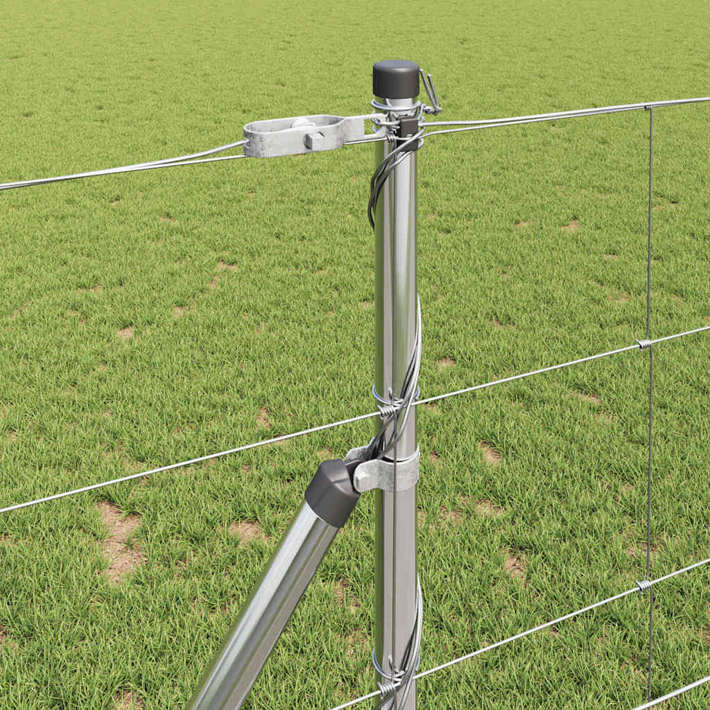 vidaXL Ground Fix Welded Wire Fence 25 x 1 m Galvanised Steel Silver 4