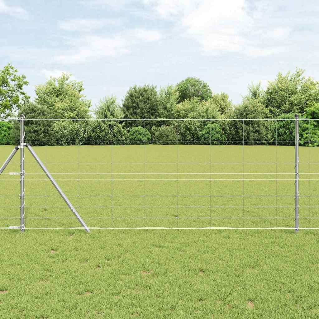 vidaXL Ground Fix Welded Wire Fence 25 x 1 m Galvanised Steel Silver 1