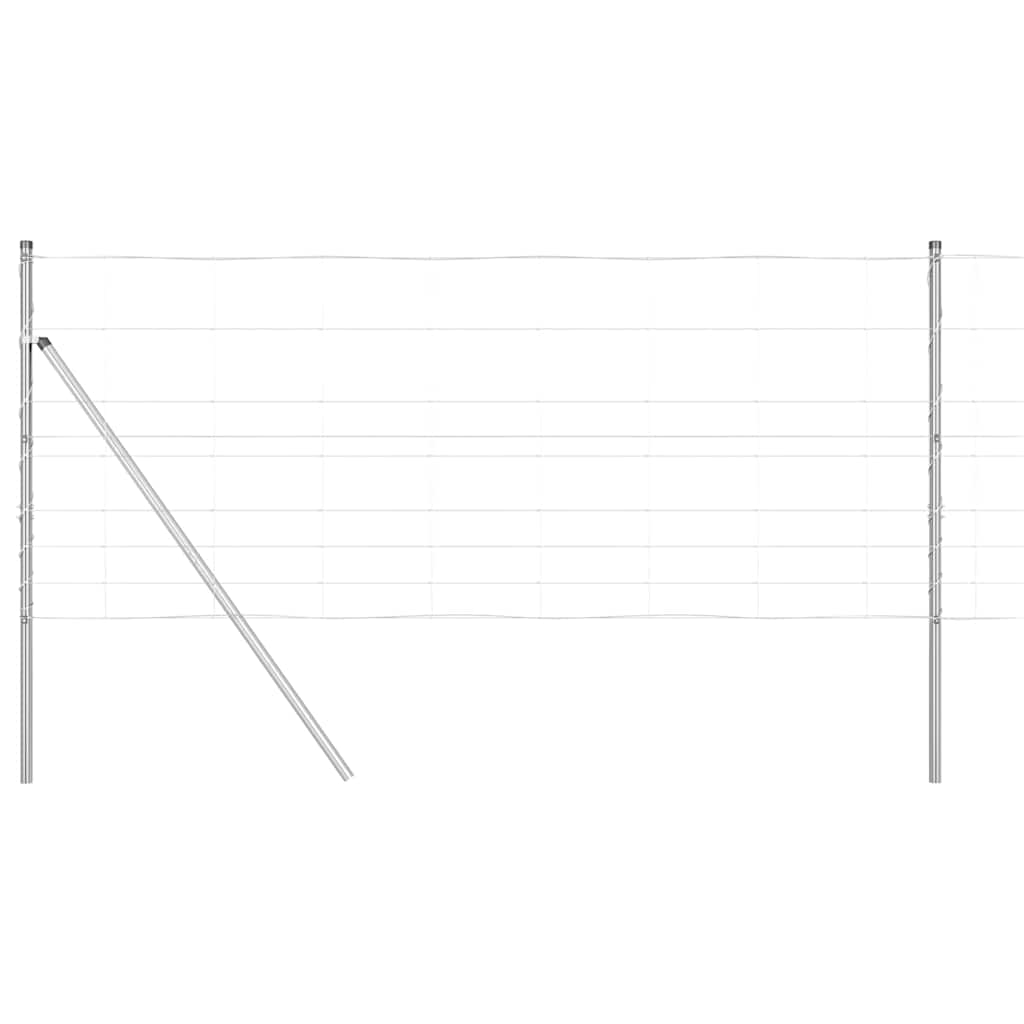 vidaXL Ground Fix Welded Wire Fence 25 x 1 m Galvanised Steel Silver 2