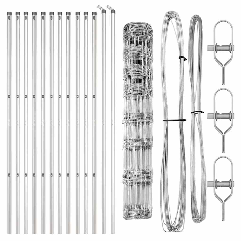 vidaXL Ground Fix Welded Wire Fence 25 x 1 m Galvanised Steel Silver 5