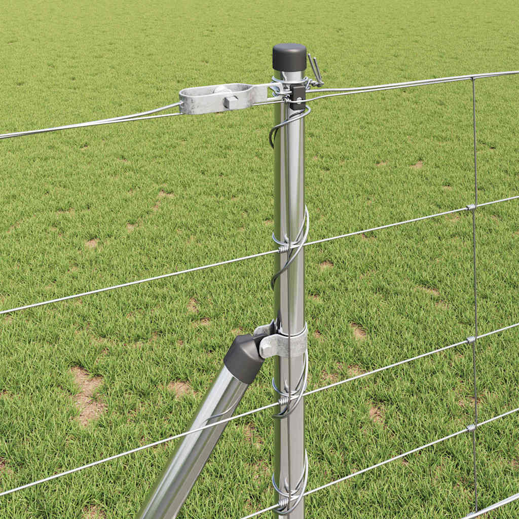 vidaXL Ground Fix Welded Wire Fence 25 x 1 m Galvanised Steel Silver 4