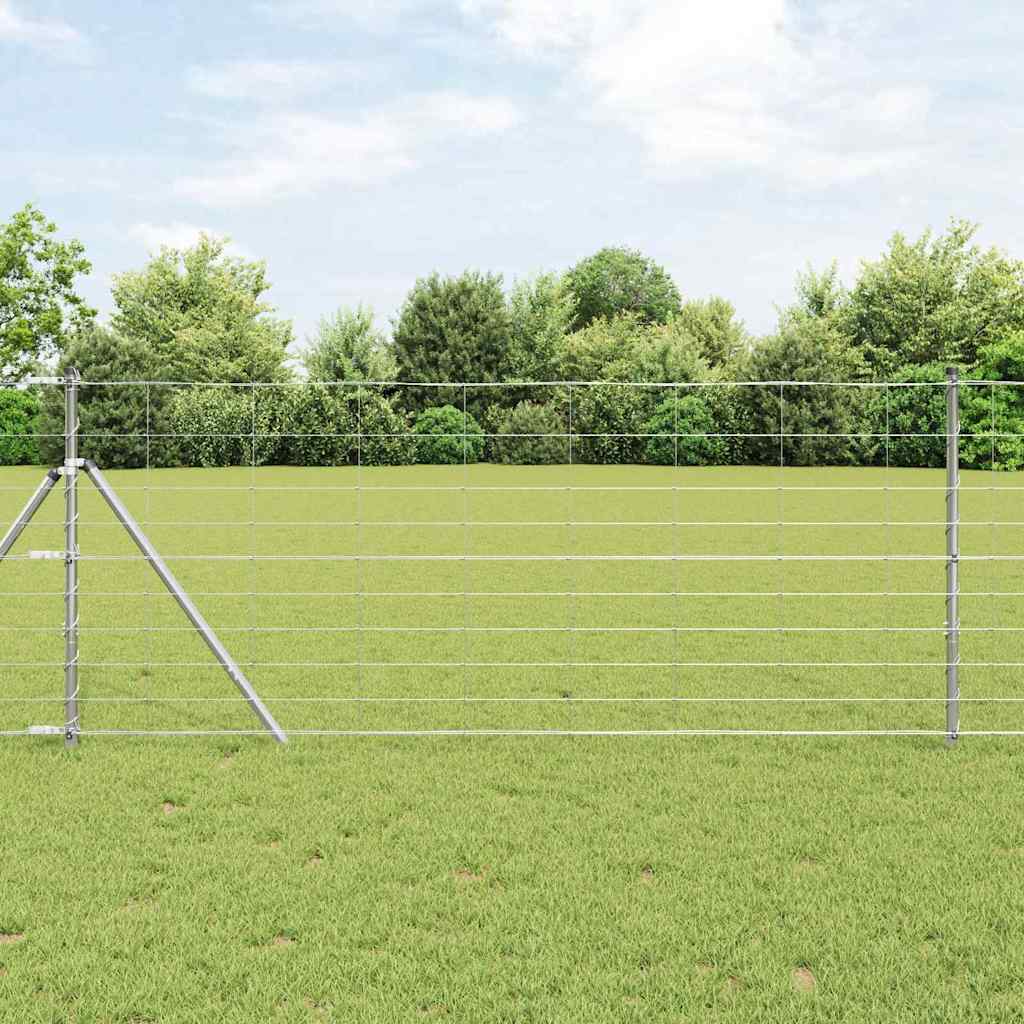 vidaXL Ground Fix Welded Wire Fence 25 x 1 m Galvanised Steel Silver 1