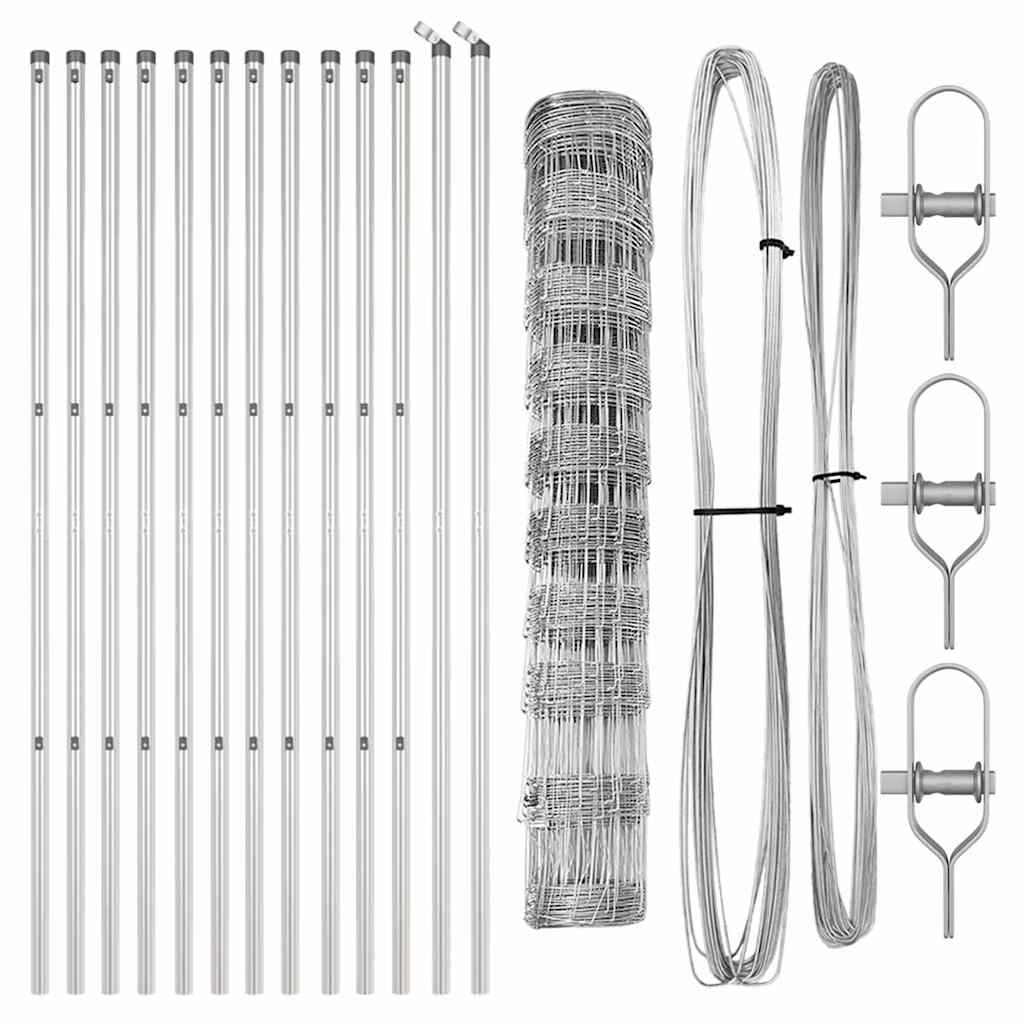 vidaXL Ground Fix Welded Wire Fence 25 x 1 m Galvanised Steel Silver 5