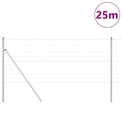 vidaXL Ground Fix Welded Wire Fence 25 x 1 m Galvanised Steel Silver 3