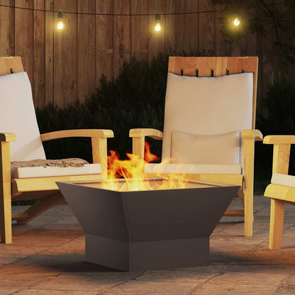 vidaXL Fire Bowl Black 60 x 60 x 35 cm Weathering Steel 4
