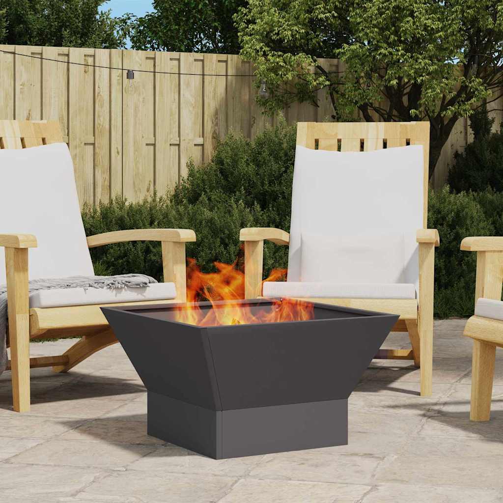 vidaXL Fire Bowl Black 60 x 60 x 35 cm Weathering Steel 1