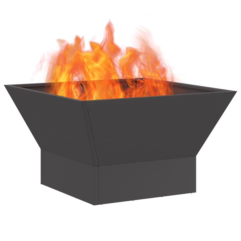 vidaXL Fire Bowl Black 60 x 60 x 35 cm Weathering Steel 3